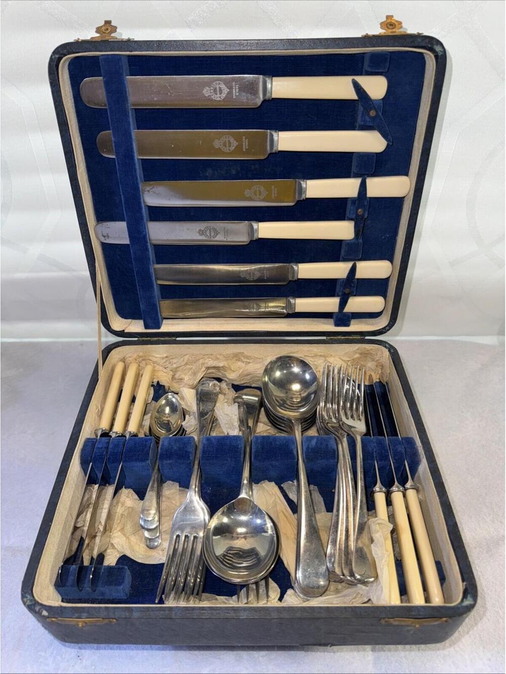 Vintage C. Johnson&Co Flatware 48 Pcs  STAINLESS/ Nickel  Very Nice !!!